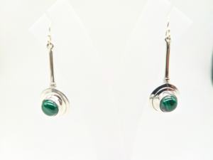 ต่างหูทำมือจากหินมาลาไคต์ธรรมชาติ เงินแท้ 925 เครื่องประดับขายส่ง แฟชั่นผู้หญิง สไตล์ชาติพันธุ์ โบโฮ - Product Image 4