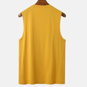 Camiseta sin mangas para hombre, nueva llegada, material algodón/poliéster, color sólido, estilo musculoso, diseño único, informal, tejida. - Product Image 6
