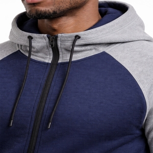 Conjunto Deportivo de Dos Piezas con Capucha para Hombre, Corte Ajustado, Invierno, Logotipo Personalizado Impreso, Diseño Sólido, 100% Algodón, Resistente al Viento y Transpirable - Product Image 5