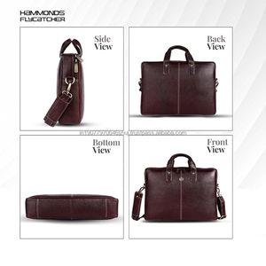 Sac de bureau en cuir véritable pour hommes - Sac pour ordinateur portable de 15,6 pouces pour hommes, pour professionnels, voyageurs d'affaires - Sangles réglables - Product Image 4