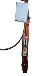 Cabecera occidental de caballo de cuero de calidad superior de Venta caliente con cuentas Headstall Collar de cabeza de equitación a precio asequible - Product Image 3