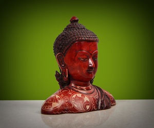 Estatua de Cabeza de Buda de Resina Hecha a Mano con Acabado Grabado, Decoración para el Hogar, Arte Espiritual, Escultura, Busto de Buda de 6.5x3x6 Pulgadas - Product Image 4
