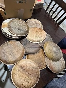 New <b>Disposable</b> Eco Dinnerware for Parties 8 Inches Round Shapes Areca Palm Leaf <b>Plates</b> Natural & Microwave Safe Tableware <b>Plates</b> - Product Image 1