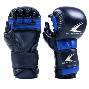 MMA Boxing <b>Gloves</b> Sparring Kickboxing & Muay Thai Workout 4" Wide Strap PU Leather <b>Moisture</b> Wicking Hook & Loop Closure - Product Image 2