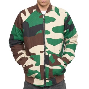 Blouson bomber camouflage à manches longues, fermeture éclair, col rabattable, en polyester tissé, pour homme, automne - Product Image 4