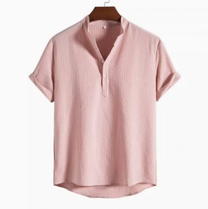 Camisa Casual a Cuadros para Hombre DAN500, Cuello Redondo, Tejida, Ecológica, Servicio OEM, Blanca - Product Image 2