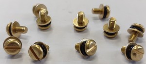 Tornillo SEMS de latón métrico M4 x 8 con cabeza alomada ranurada, cromado/niquelado, con arandela plana de resorte, alta precisión, para uso industrial y eléctrico. - Product Image 5