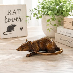 SHUBHAM - Figura de Ratón de Latón Antiguo, Estatua de Rata de Latón Sólido Hecha a Mano, Adorno Decorativo de Animales para Decoración del Hogar y la Oficina - Product Image 1