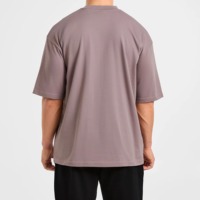 T-shirt surdimensionné personnalisé pour homme en polyester/coton tricoté avec impression numérique, épaules tombantes longues, logo couleur personnalisée