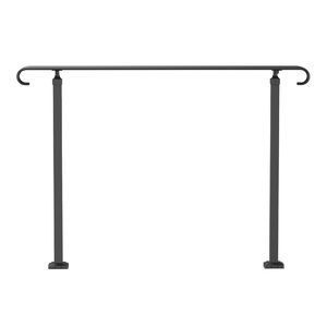 Black <b>Wrought</b> <b>Iron</b> Handrails for Outdoor Steps Flexible Front Porch <b>Hand</b> <b>Rail</b> for 3-5 Steps Outdoor Stair Railing - Product Image 1