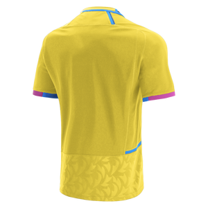 เสื้อยืดกีฬาผู้ชายสีเหลือง คอกลม แขนสั้น 240 กรัม ผ้าเนื้อเดียว สปอร์ต ทรงฟุตบอล - Product Image 2