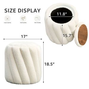 Convertible Upholstered <b>Padded</b> Ottoman Storage for Vanity Footrest Makeup Room <b>Stool</b> for Living Room Convertible Convertible - Product Image 2