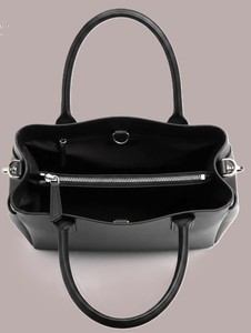 Royaa Structured Leather Tote <b>Bag</b>, Minimalist Black <b>Work</b> Purse, Elegant Everyday Shoulder <b>Bag</b> Handmade Genuine Leather Tote <b>Bag</b> - Product Image 2