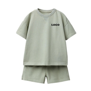 Conjunto de Ropa de Dos Piezas para Niños, Ligero y Transpirable, Ropa de Verano, Camiseta con Estampado Gráfico y Pantalones Cortos a Juego - Product Image 1