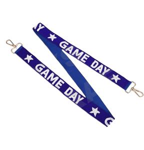 Star <b>Game</b> Day Customizable White Gold Seed Bead Bag Straps '<b>Hook</b> Em Horns' Fashion Accessory Beaded Purse Strap - Product Image 1