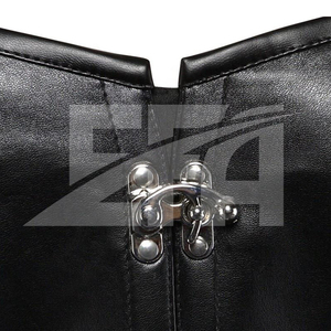 Corset bustier amincissant pour femme, en cuir sexy, avec fermeture éclair sur le devant, vente en gros - Product Image 4