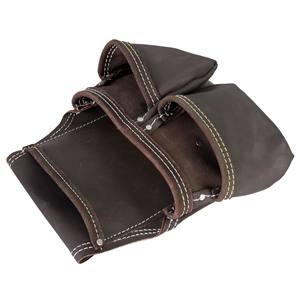 Brown Leather Tool Bag With Adjustable Strap 5-9 Pockets Wrench Screwdriver Tape Measure Holder Multi Compartment Waist Bag - Product Image 2