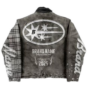 Conjunto de Jeans de Mezclilla Gruesos para Hombre, Efecto Desgastado, Estilo Vintage, Bordado, Técnica de Impresión con Pedrería - Product Image 5