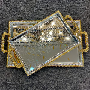 Plateau décoratif en gros avec poignées pour hôtels et restaurants – Nouvelle arrivée, plateau de service vintage pour aliments et sucreries - Product Image 1