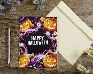 Tarjeta de felicitación emergente hecha a mano en 3D Pastel de Halloween para cualquier fiesta embrujada - Product Image 6