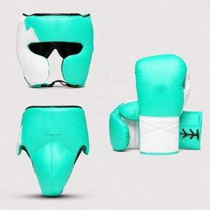 DAWNFROCE FIGHT GEARS Ensemble de boxe MMA/Kickboxing : Casque, Gants, Protection inguinale en Cuir PU et Cuir de Vachette, Durable et Respirant - Product Image 4