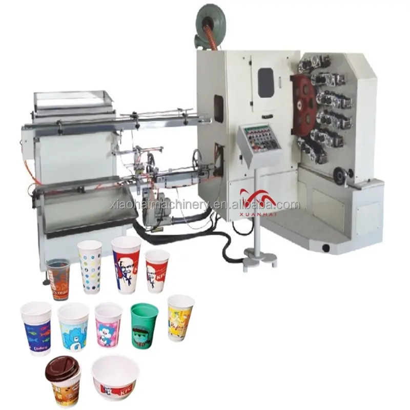 4 रंग, छह रंग घुमावदार सतह यूवी ऑफसेट प्रिंटर प्लास्टिक कप प्रिंटिंग मशीन, पेपर कप पी:रिंट उपकरण
