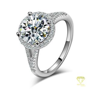 Luxury Round Cut Moissanite Engagement <b>Ring</b> 925 Sterling <b>Silver</b> Bridal Jewelry Custom <b>Statement</b> <b>Ring</b> for Women Wedding Gift - Product Image 2