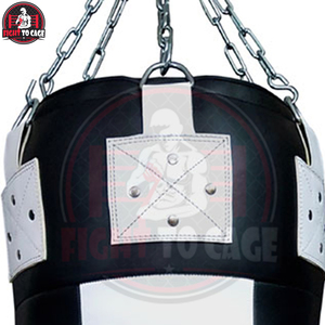 White Black Color Durable Leather Heavy-Duty EPE Filled Shock Absorption Tear Resistant <b>Boxing</b> Angle Uppercut Punching Bag - Product Image 3