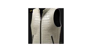 Chaleco de Cuero Genuino Negro para Hombre, Marca Champ King, Hecho a Mano, con Grabado, Casual, Transpirable, Ecológico, con Botones, para Invierno - Product Image 3