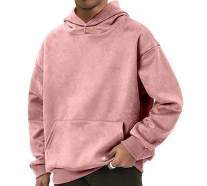 Sweat à capuche homme en coton épais 100% délavé style rétro, coupe oversize confortable avec logo appliqué sur le devant - Product Image 5