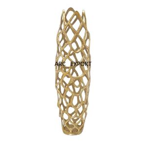 Pots de fleurs créatifs en métal plaqué or, design de décoration standard, vase à fleurs de style personnalisé pour la décoration de chambre à coucher à la maison - Product Image 1