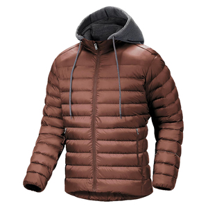 Custom Men Lightweight <b>Packable</b> Puffer <b>Jacket</b> with fleece Hooded Insulated Thermal Puffy Winter <b>Jackets</b> for Running Travel - Product Image 1