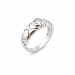 925 Sterling <b>Silver</b> <b>Mens</b> Solitaire Diamond <b>Ring</b> Geometric Engraved Band High Polish Finish Modern Wedding Party Daily Wear Gift - Product Image 2