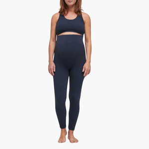 Conjunto de Yoga de 2 Piezas para Embarazadas al por Mayor: Leggings Elásticos y Sujetador Deportivo de Color Liso para Verano, Ropa Deportiva Personalizada para Embarazo - Product Image 2