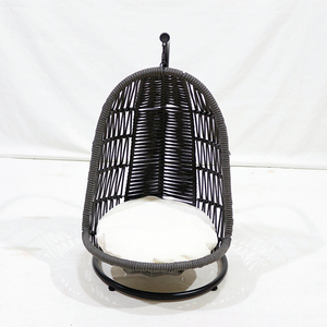 Hand-woven Rattan Pet Egg Chair Hanging Dog Cat <b>Bed</b> with Stand Modern Indoor - Product Image 2