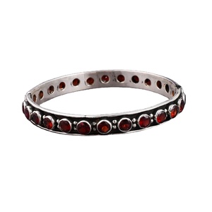 Tự nhiên Garnet đá quý 925 sterling Silver Bangle với bạc mạ hợp thời trang thời trang Bangle dành cho nam giới, phụ nữ. - Product Image 1