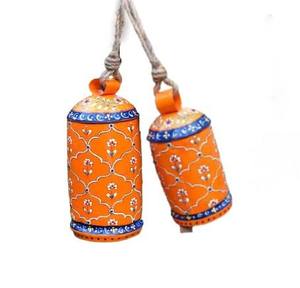 100% Quality Commitment Hand Painted Garden Accent Wall Hanging Floral Design Metal Hanging <b>Bells</b> for Home Decor at Best Price - Product Image 1