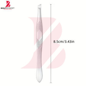 แหนบคิ้วแบบกำหนดเองสำหรับแบรนด์ส่วนตัว, แหนบปลายเฉียงสแตนเลส OEM สำหรับเครื่องมือเสริมความงาม ปรับแต่งได้สำหรับแบรนด์เครื่องสำอาง - Product Image 4