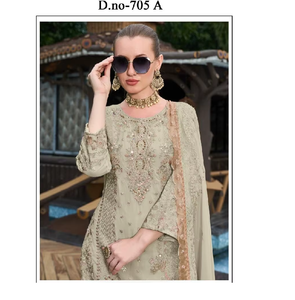 Georgette Shalwar Kameez with Khatli Art Embroidery and Patchwork Dupatta Refined Ethnic Fashion for Women - Product Image 2