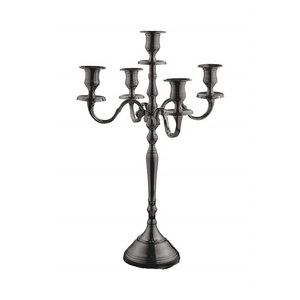Candelabro de aluminio fundido de diseño único EPL Whole House Worlds Romantic Hamptons, alto, para 5 velas, plateado, de 41 pulgadas. - Product Image 3
