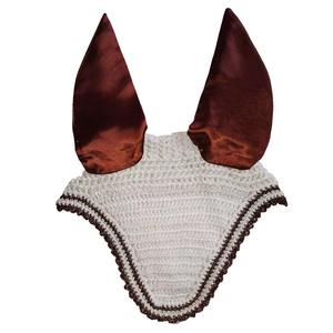 Bonnets d'oreilles pour chevaux personnalisés tendance avec passepoil, voile anti-mouches en crochet, bonnet en crochet avec protections d'oreilles en néoprène - Product Image 4