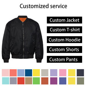Customized <b>Men's</b> <b>Bomber</b> <b>Jacket</b> Solid Color Windproof Zipper Closure Casual Style Polyester Nylon Fabric Oem Service - Product Image 2