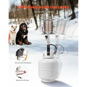 Riscaldatore a Gas Propano con 42000 BTU, Riscaldamento Rapido a 360 Gradi, Regolazione Graduale della Temperatura - Product Image 4