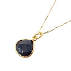 Collar de Ónix Negro Natural con Forma de Corazón, Chapado en Oro, Plata de Ley 925, Hecho a Mano, Colgante de Piedra de Nacimiento - Product Image 1