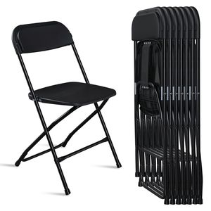 Sedia Pieghevole Classica in Plastica per Giardino, Confezione da 6, Nera - Product Image 2