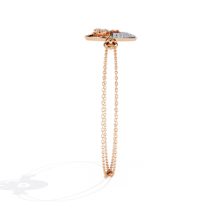 กำไลเพชรนาซาร์ ทองคำ 10k 14k สีเหลือง ประดับเพชรทรงกลมเพาะเลี้ยงแบบ Pave สองแถว |   เครื่องประดับดีไซน์มินิมอลนำโชค - Product Image 3