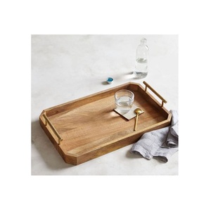 Bandeja de Madera Hecha a Mano para Desayuno, Bandeja de Servir de Madera Natural con Asas para Café, Té, Aperitivos, Comedor y Hogar - Product Image 6