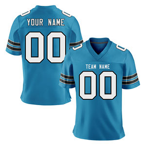 Maillots de football américain personnalisés 100 % polyester respirant antibactérien à manches courtes, grandes tailles, logo avant pour équipes - Product Image 2