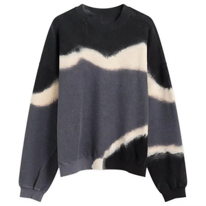 Sudadera de punto de forro polar para hombre, cuello redondo, oversize, con estampado tie-dye de colores mezclados, bloques de color, corte regular, para invierno - Product Image 2