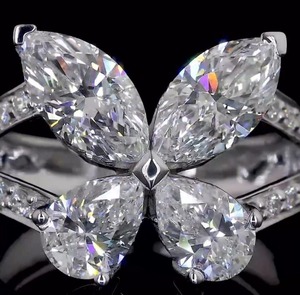 Igi ได้รับการรับรอง CVD แหวนหมั้นเพชรโมอิสสำหรับผู้หญิง14K 18K เครื่องประดับทองรูปไข่ - Product Image 2